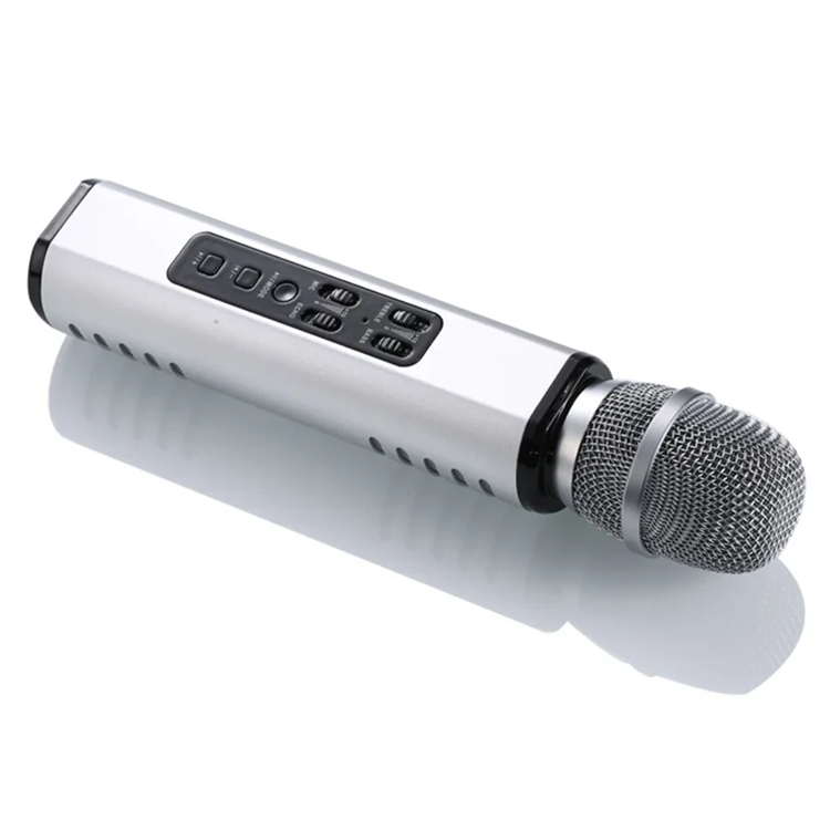 2in1 Trådlös Mikrofon Bluetooth Högtalare Karaoke K6 - Silver | 249 | AlltMobil