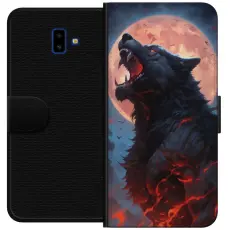Gustaf - Pl&aring;nboksfodral till Samsung Galaxy J6+ med Ylande varg