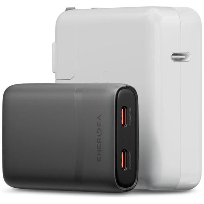 ENERGEA - Energea Snabbladdare 65W 2xUSB-C 3.0 (US/UK/EU) TravelWorld Edge - Graphite