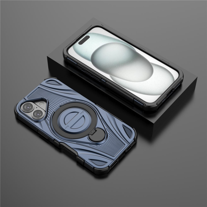 A-One Brand - iPhone 16 Mobilskal MagSafe Magnetic Kickstand - Mörkblå