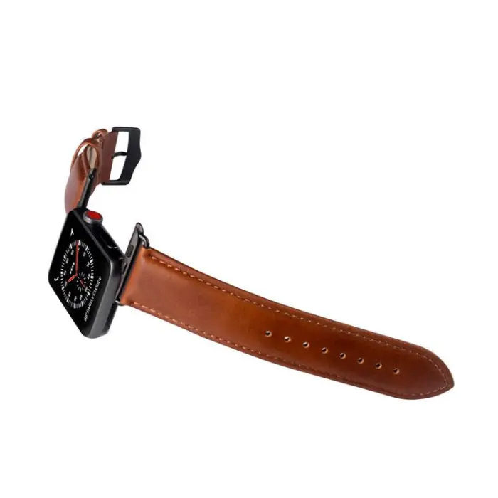 BUFFALO - BUFFALO äkta läder Apple Watch 2/3/4/5/6/7/SE (41/40/38mm) Armband - Brun