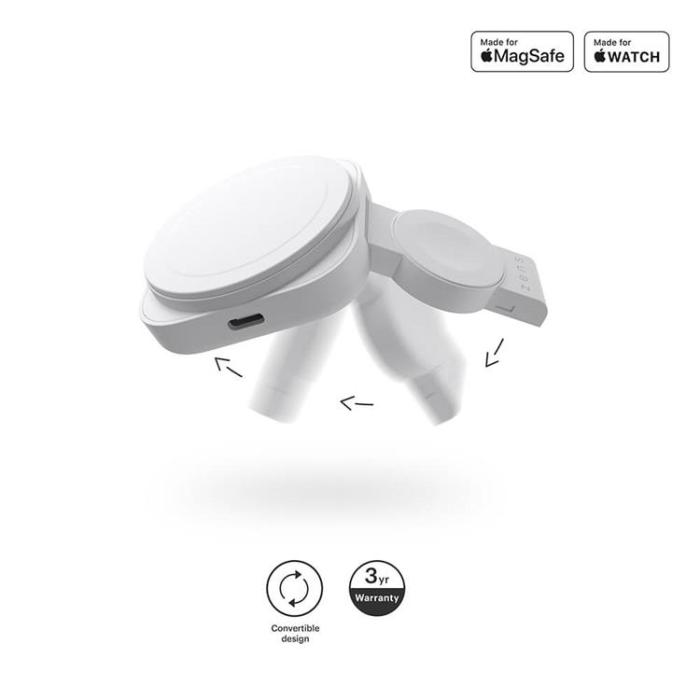ZENS - Zens 2-in-1 Trådlös laddare Magsafe Watch - Vit