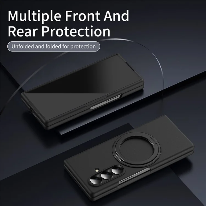 A-One Brand - Galaxy Z Fold7 5G Mobilskal Ring Kickstand Hård PC - Svart