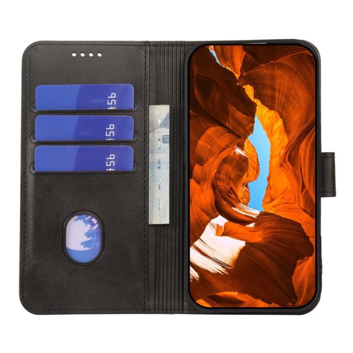 OEM - Samsung Galaxy S26 Fodral Ställ Magnetisk Stängning Äkta Läder - Svart