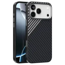 ABEEL - ABEEL iPhone 17 Pro Mobilskal MagSafe Carbon Fiber - Svart / Silver