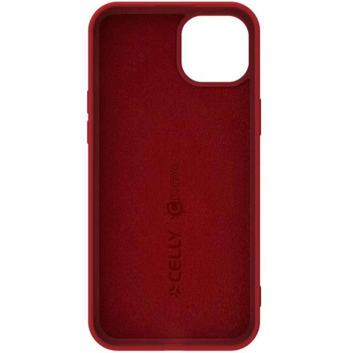 Celly - Celly iPhone 15 Mobilskal Cromo Soft Rubber - Röd