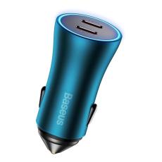 BASEUS - Baseus Golden Contactor Pro Billaddare 2x USB-C 40W - Blå