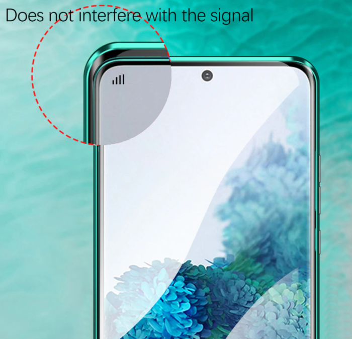 OEM - Huawei P40 Pro Skal Magnetisk Metallram + Härdat Glas Fram och Bak