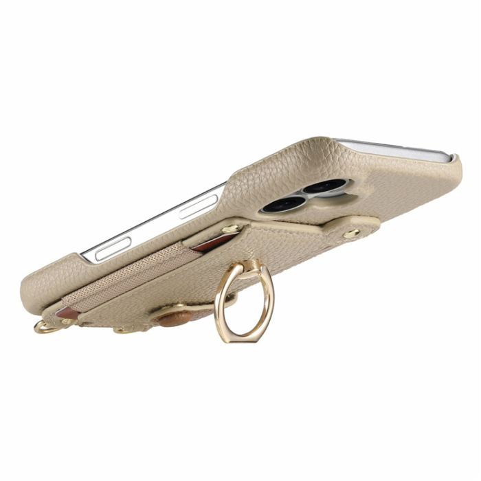 A-One Brand - iPhone 17 Pro Mobilskal med Korthållare Ring Kickstand - Khaki