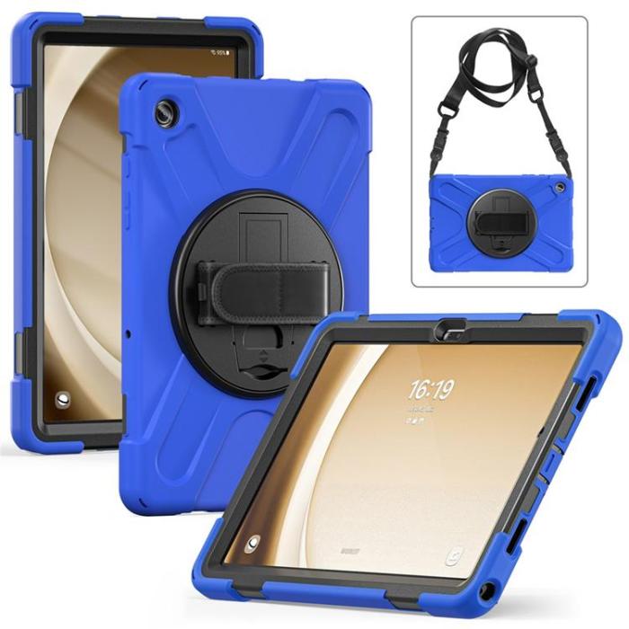 A-One Brand - Galaxy Tab A9 Plus Skal Kickstand Handrem Med Axelrem - Blå