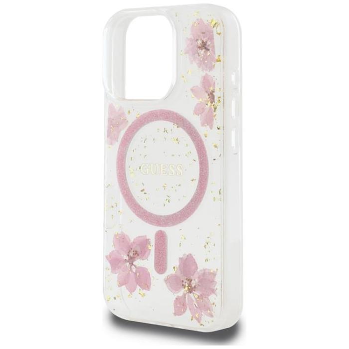 Guess - Guess iPhone 16 Pro Max Mobilskal MagSafe Resin Flowers