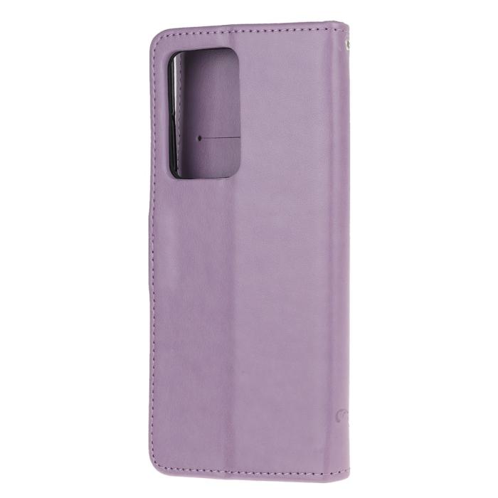 A-One Brand - Imprint Butterfly Plånboksfodral till Galaxy S21 Ultra - Lila