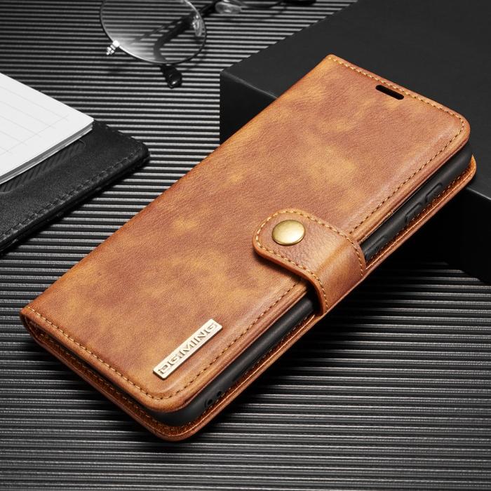 DG.MING - DG.MING Äkta Läder Plånboksfodral Galaxy S21 Plus - Brun