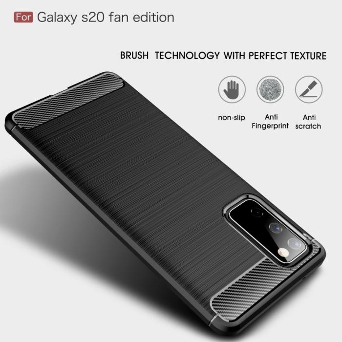 A-One Brand - Carbon Fibre Mobilskal Galaxy S20 FE - Svart