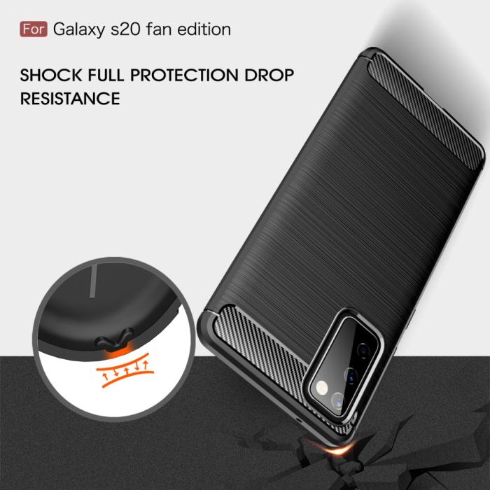 A-One Brand - Carbon Fibre Mobilskal Galaxy S20 FE - Svart