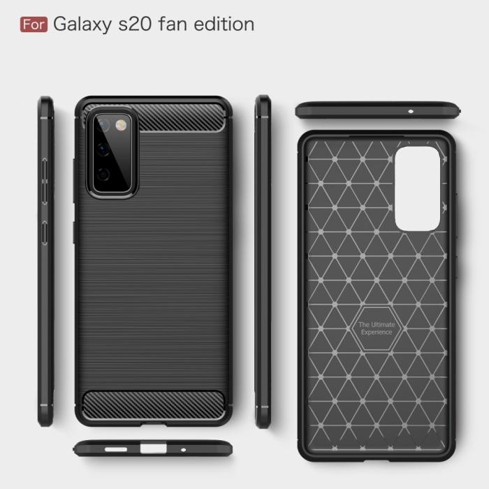 A-One Brand - Carbon Fibre Mobilskal Galaxy S20 FE - Svart