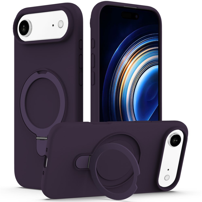 A-One Brand - iPhone Air Mobiskal MagSafe Kickstand PC + Silikon - Mörklila