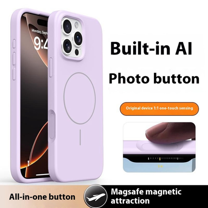 A-One Brand - iPhone 16 Pro Mobilskal MagSafe Liquid Silikon Microfiber - Ljuslila