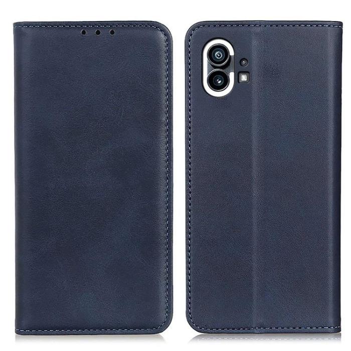 A-One Brand - Nothing Phone 1 Plånboksfodral Magnetic Äkta Läder - Blå