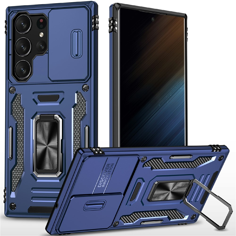 Galaxy S25 Ultra Mobilskal Kickstand Slide - Marinblå | 2353 | AlltMobil