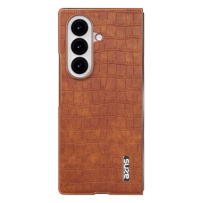 AZNS - AZNS Galaxy Z Fold 7 Mobilskal Crocodile Texture - Brun