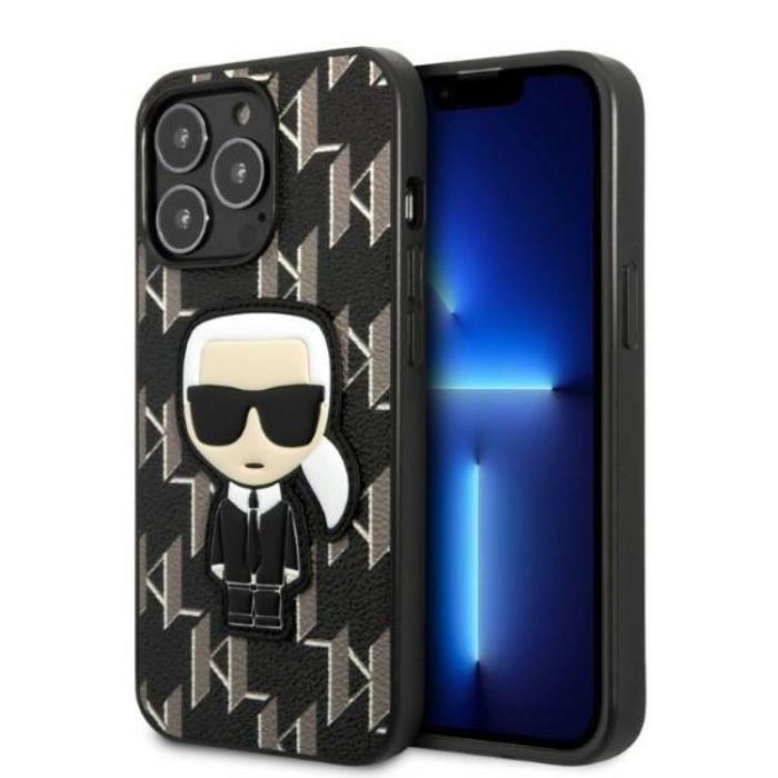 KARL LAGERFELD - Karl Lagerfeld iPhone 13 Pro Skal Monogram Ikonik Patch - Svart