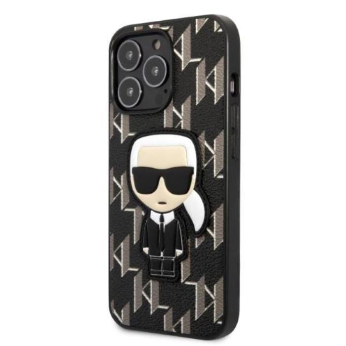 KARL LAGERFELD - Karl Lagerfeld iPhone 13 Pro Skal Monogram Ikonik Patch - Svart
