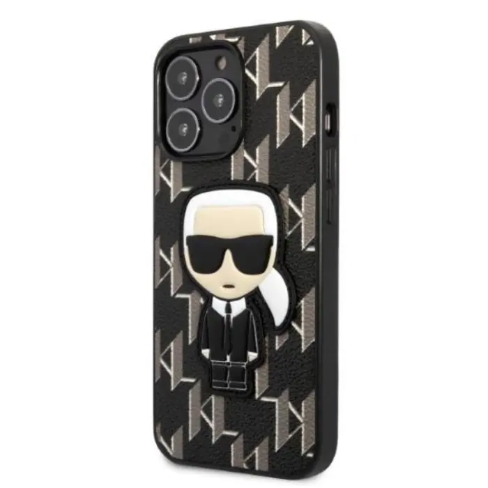 KARL LAGERFELD - Karl Lagerfeld iPhone 13 Pro Skal Monogram Ikonik Patch - Svart