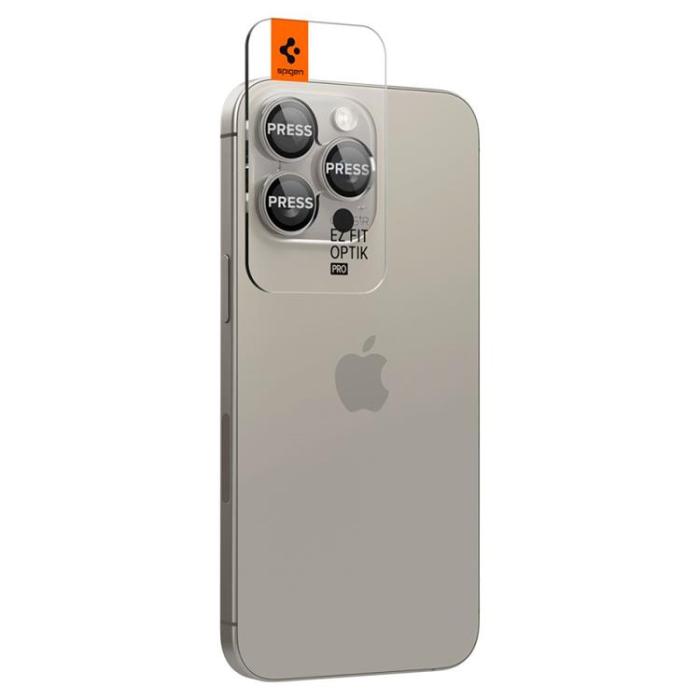 Spigen - [2-PACK] Spigen iPhone 15 Pro/15 Pro Max Kameralinsskydd i Härdat Glas