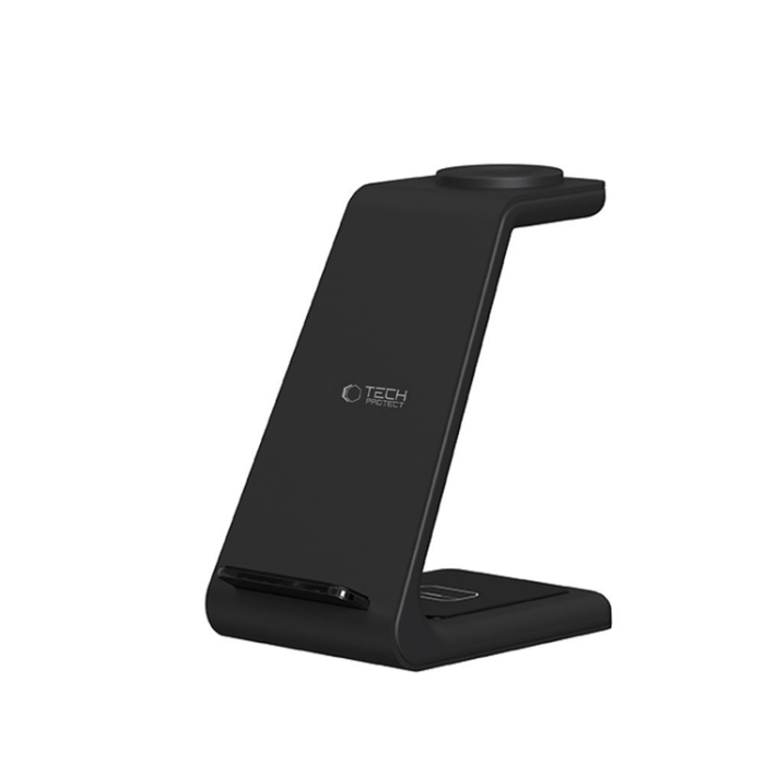 Tech-Protect - Tech-Protect 3-in-1 Trådlös Laddare iPhone, Apple Watch, AirPods - Svart
