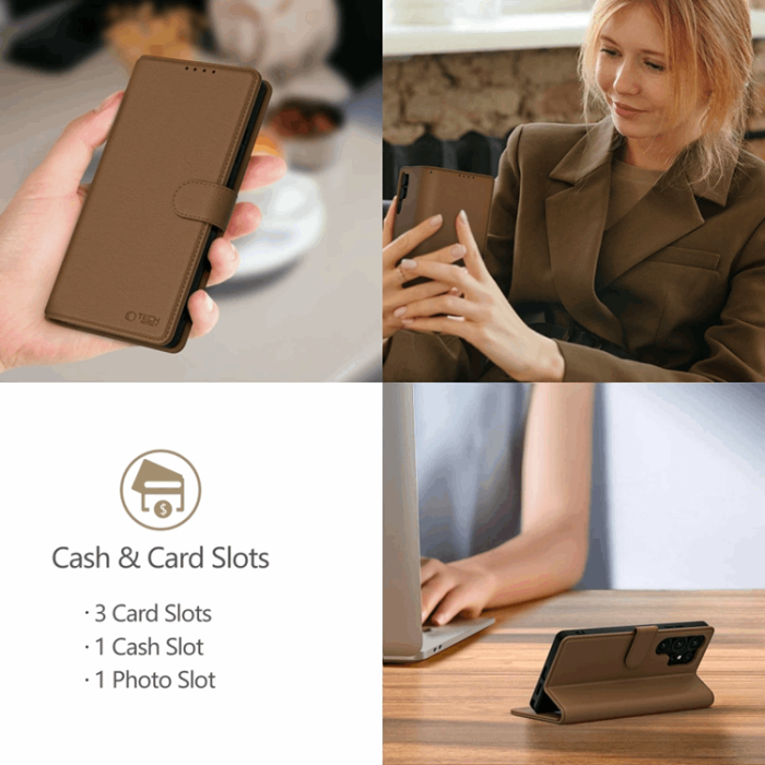 Tech-Protect - Tech-Protect iPhone 16e Plånboksfodral - Brun
