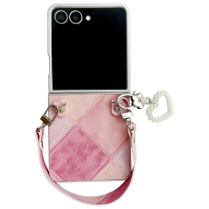 A-One Brand - Galaxy Z Flip 7 Mobilskal Retro Rhombus Med Love Pendant