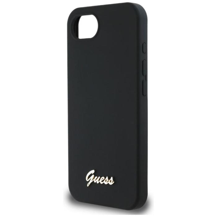 Guess - Guess iPhone 16e Mobilskal MagSafe Silikon Script Metal Logo
