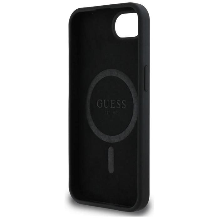 Guess - Guess iPhone 16e Mobilskal MagSafe Silikon Script Metal Logo