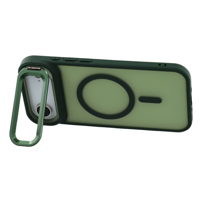 A-One Brand - iPhone Air Mobilskal MagSafe Lins Kickstand - Mörkgrön