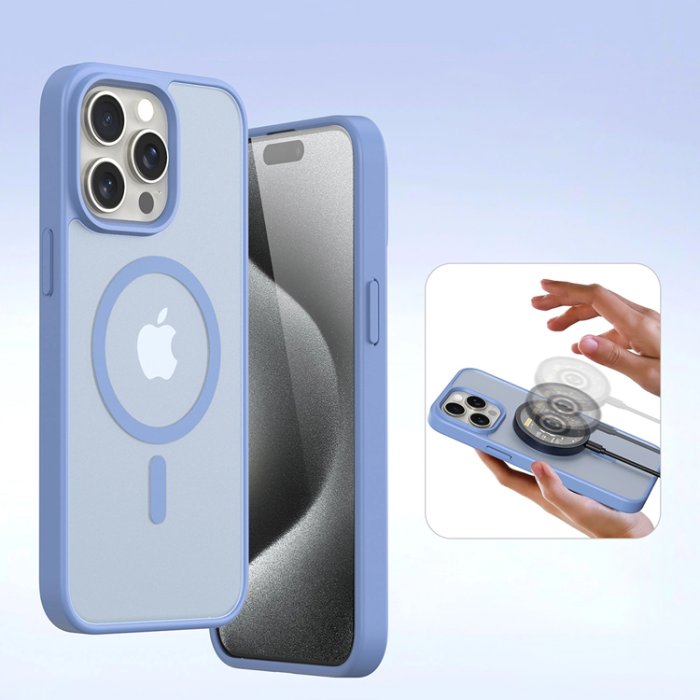 Dux Ducis - Dux Ducis iPhone 15 Pro Plånboksfodral Lawa Läder - Blå