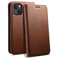 SUTENI - SUTENI iPhone 14 Plus Pl&aring;nboksfodral Magnetic Kickstand - Brun