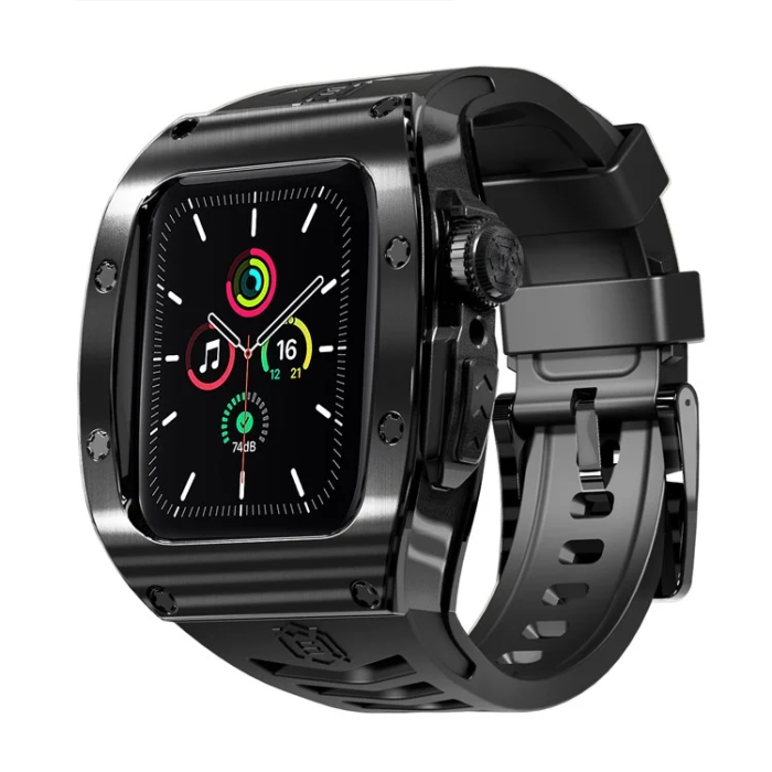 Shelbox - Shellbox Apple Watch 44mm Armband Silikon Metal - Svart
