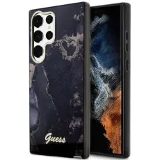 Guess - Guess Mobilskal till Galaxy S23 Ultra Golden Marble Collection - Svart