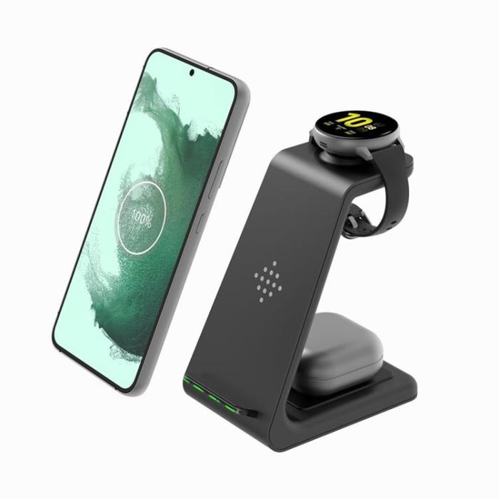 UTGATT - Tech-Protect 3-in-1 Trådlös Laddare A7 - Svart