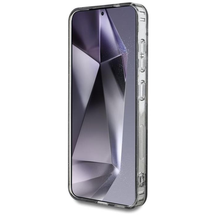 Guess - Guess Galaxy S25 Ultra Mobilskal MagSafe Glitter Flowers Triangle - Lila