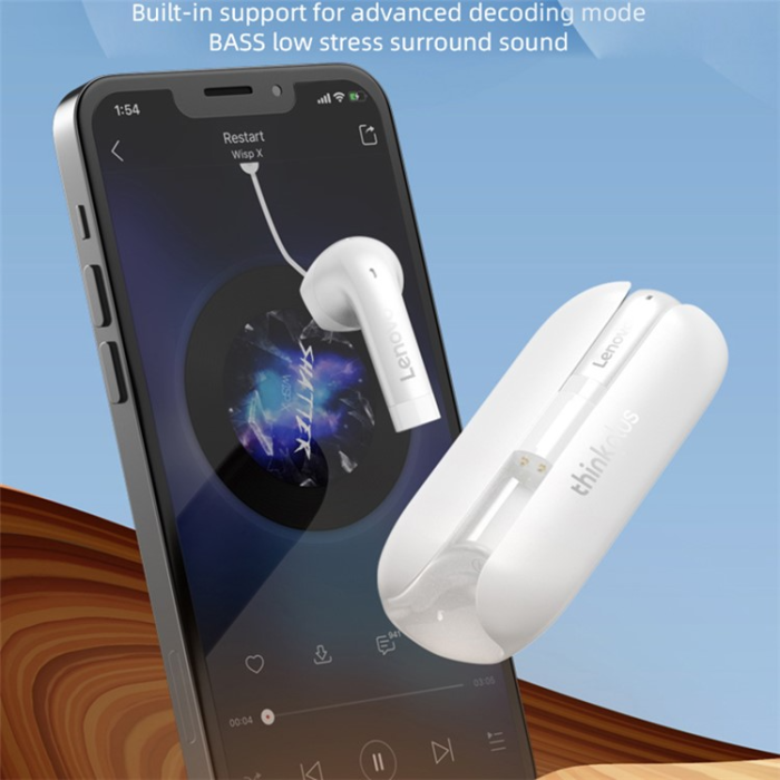 Lenovo - Lenovo Thinkplus TW60 TWS Bluetooth 5.3 Hörlurar Trådlösa - Vit