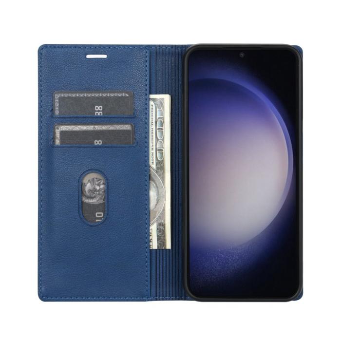 OEM - Samsung Galaxy S26 Plånboksfodral Magnetstängning Konstläder - Blå