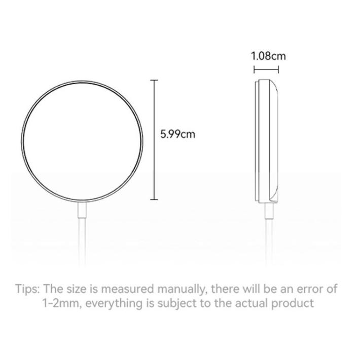 Yesido - YESIDO Qi2 Rund MagSafe Trådlös Laddare iPhone med Typ-C-kabel DS24