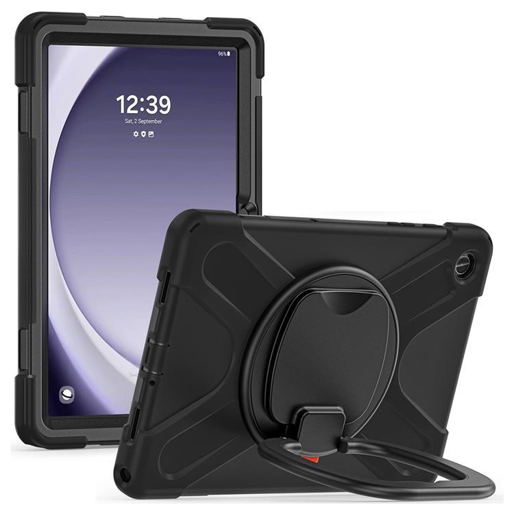 Galaxy Tab A9 Plus Skal Kickstand Handle Grip - Svart | 2353 | AlltMobil