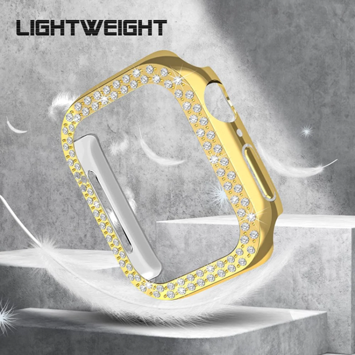 A-One Brand - Apple Watch 4/5/6/SE (44mm) Skal Rhinestone - Guld