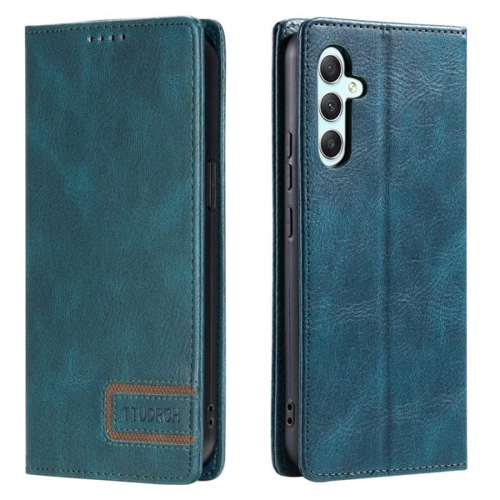 OEM - TTUDRCH Samsung Galaxy S26 Plus Plånboksfodral Konstläder RFID Skydd - Grön
