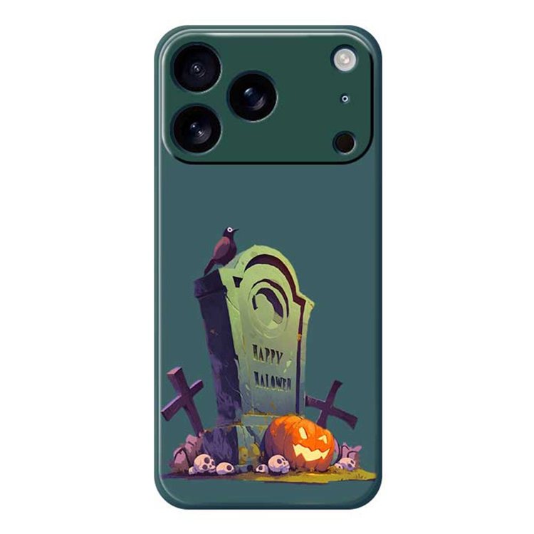 iPhone 17 Pro Mobilskal med Halloween Tombstone Pattern - Grön | 2353 | AlltMobil