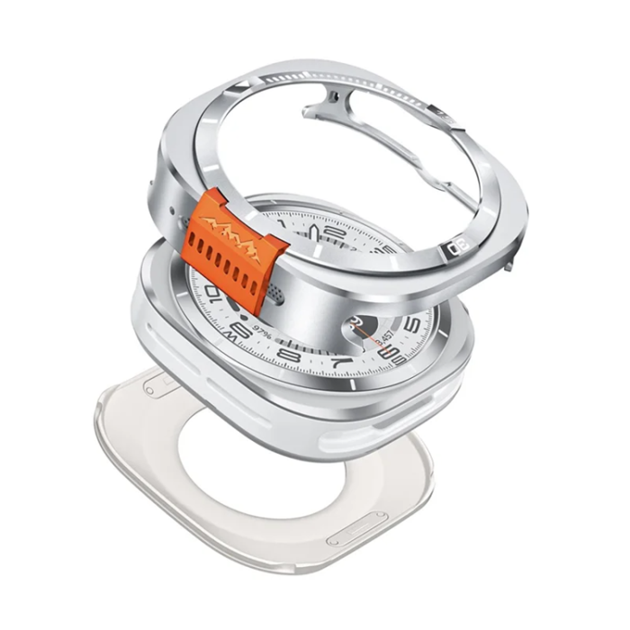 A-One Brand - Metallskal För Galaxy Watch Ultra 47mm (2025) - Silver/Vit
