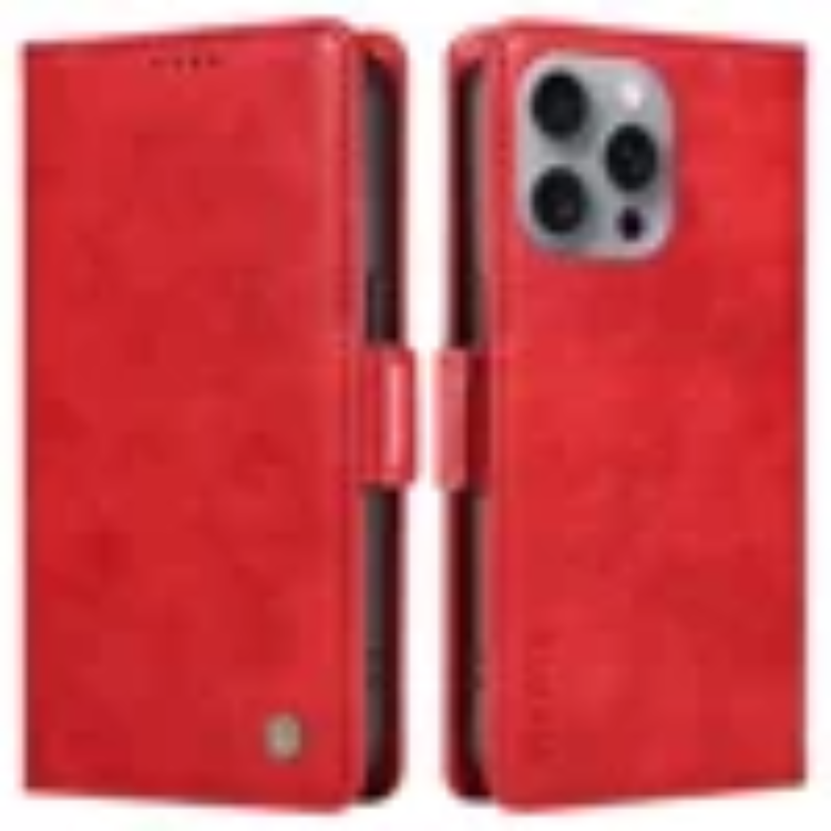 YIKATU iPhone 16 Pro Max Plånboksfodral Litchi Texture - Röd | 2353 | AlltMobil